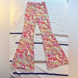 Floral Print Flare Leg Pants